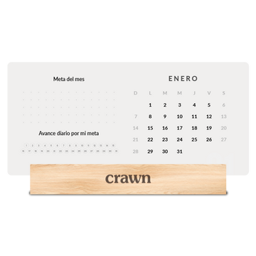 Habit Tracker de escritorio y Seguimiento de metas 2024 con base de pino Crawn